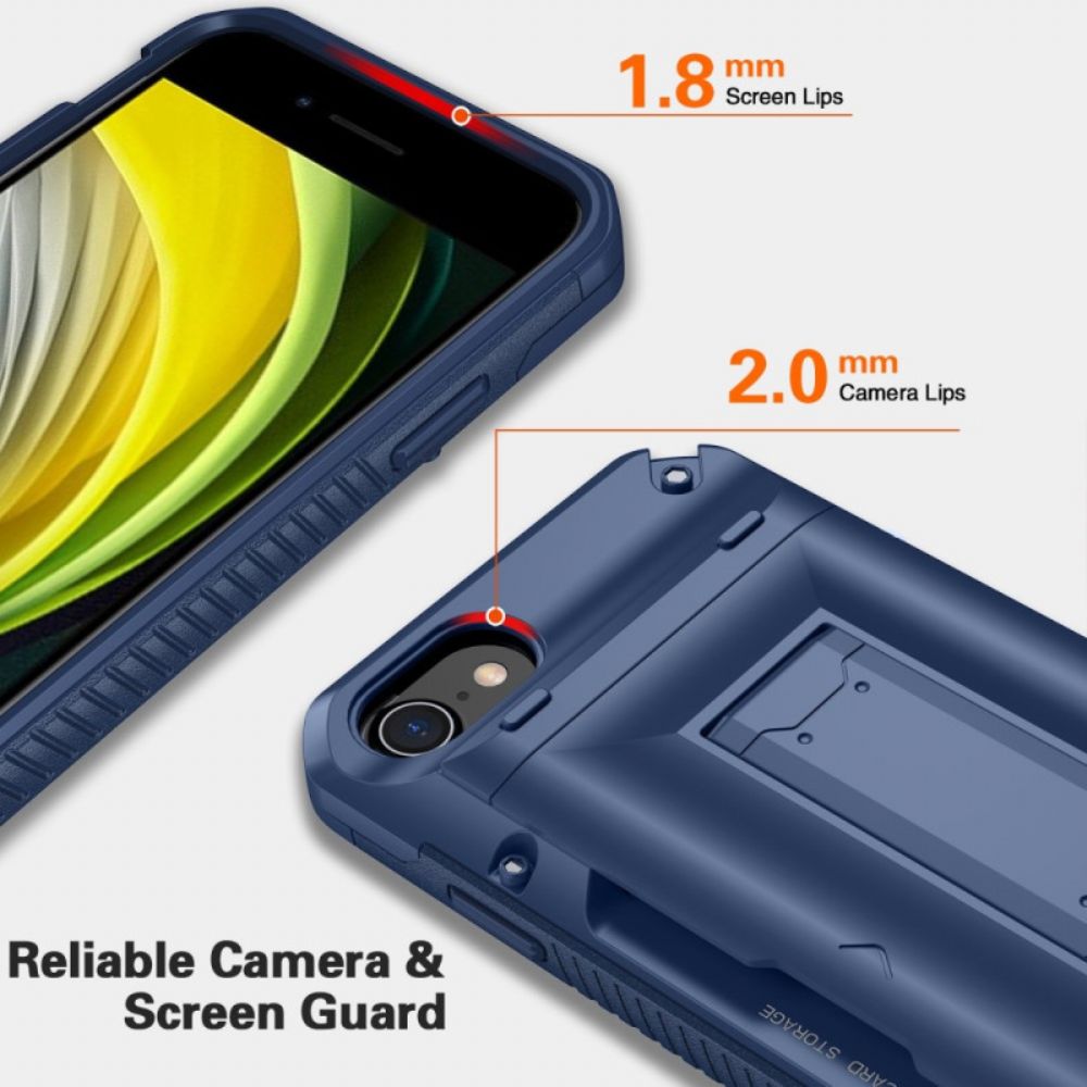 Handyhülle Für iPhone SE 3 / SE 2 / 8 / 7 Kartenhalter Und Abnehmbarer Ständer