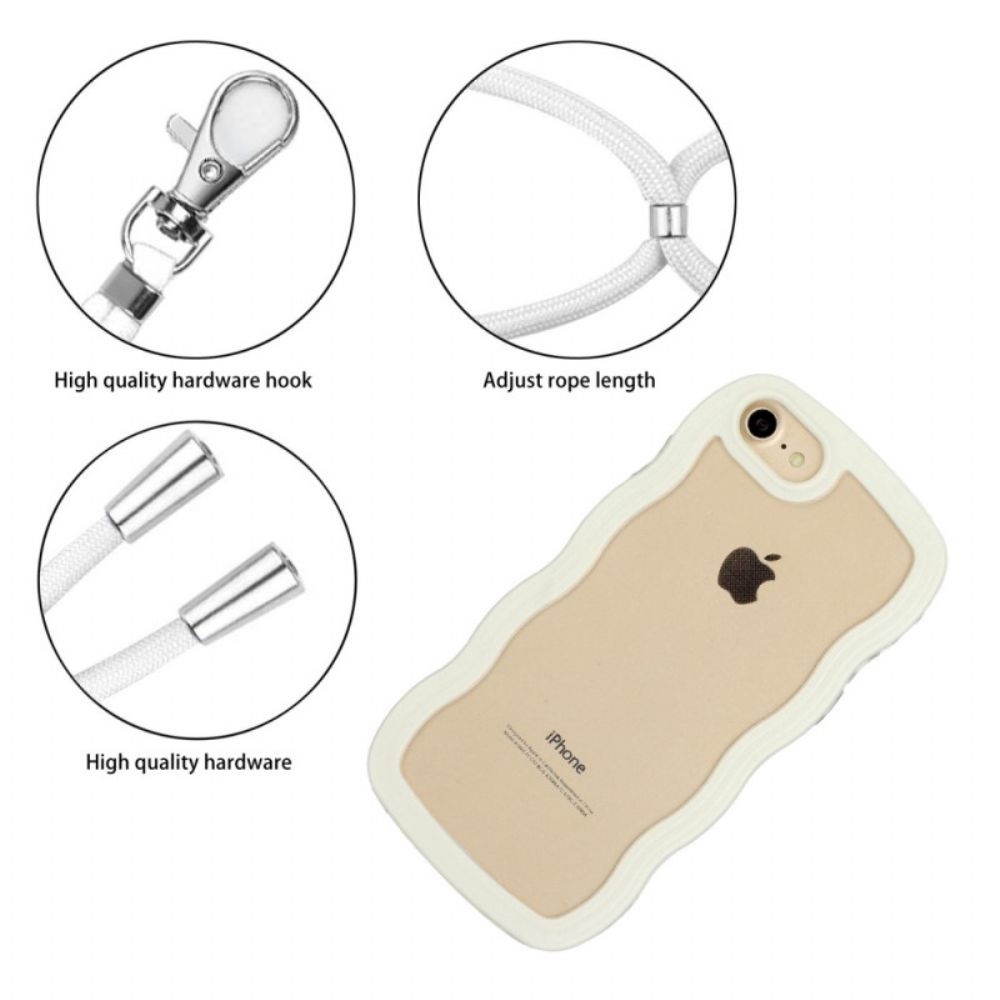 Handyhülle Für iPhone SE 3 / SE 2 / 8 / 7 Mit Kordel Wellenkordelzug