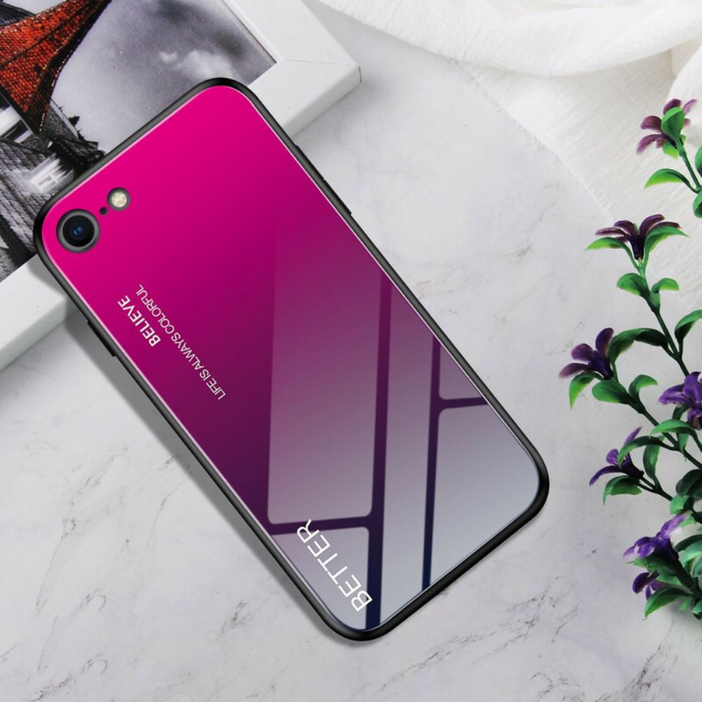 Hülle Für iPhone SE 3 / SE 2 / 8 / 7 Premium-farben Gehärtetes Glas