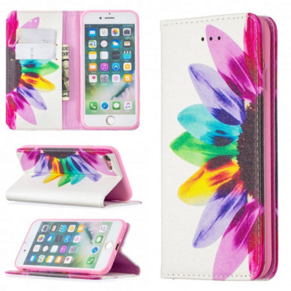 Schutzhülle Für iPhone SE 3 / SE 2 / 8 / 7 Flip Case Aquarell Blume