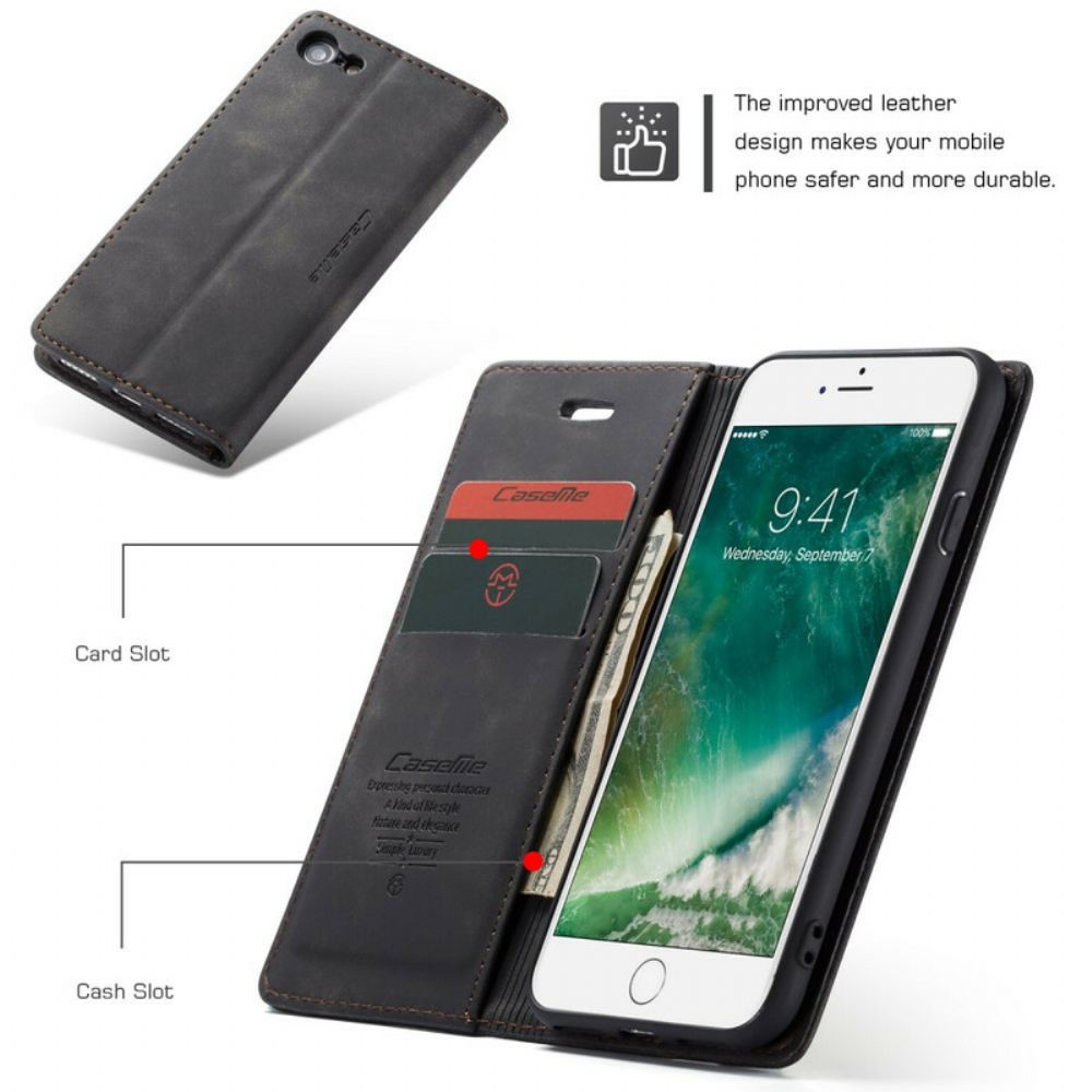 Schutzhülle Für iPhone SE 3 / SE 2 / 8 / 7 Flip Case Caseme Kunstleder
