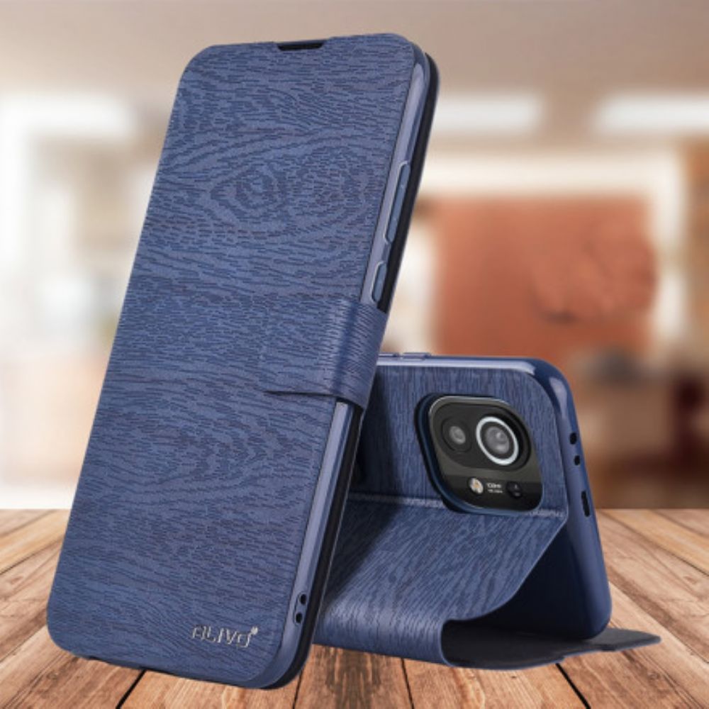 Flip Case Für Xiaomi Mi 11 5G Alivo Holzstruktur