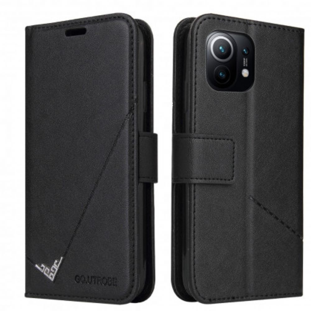 Flip Case Für Xiaomi Mi 11 5G Ausgefallenes Kunstleder Metall Gq.utrobe