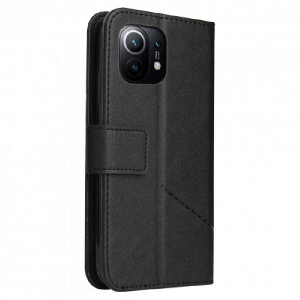 Flip Case Für Xiaomi Mi 11 5G Ausgefallenes Kunstleder Metall Gq.utrobe