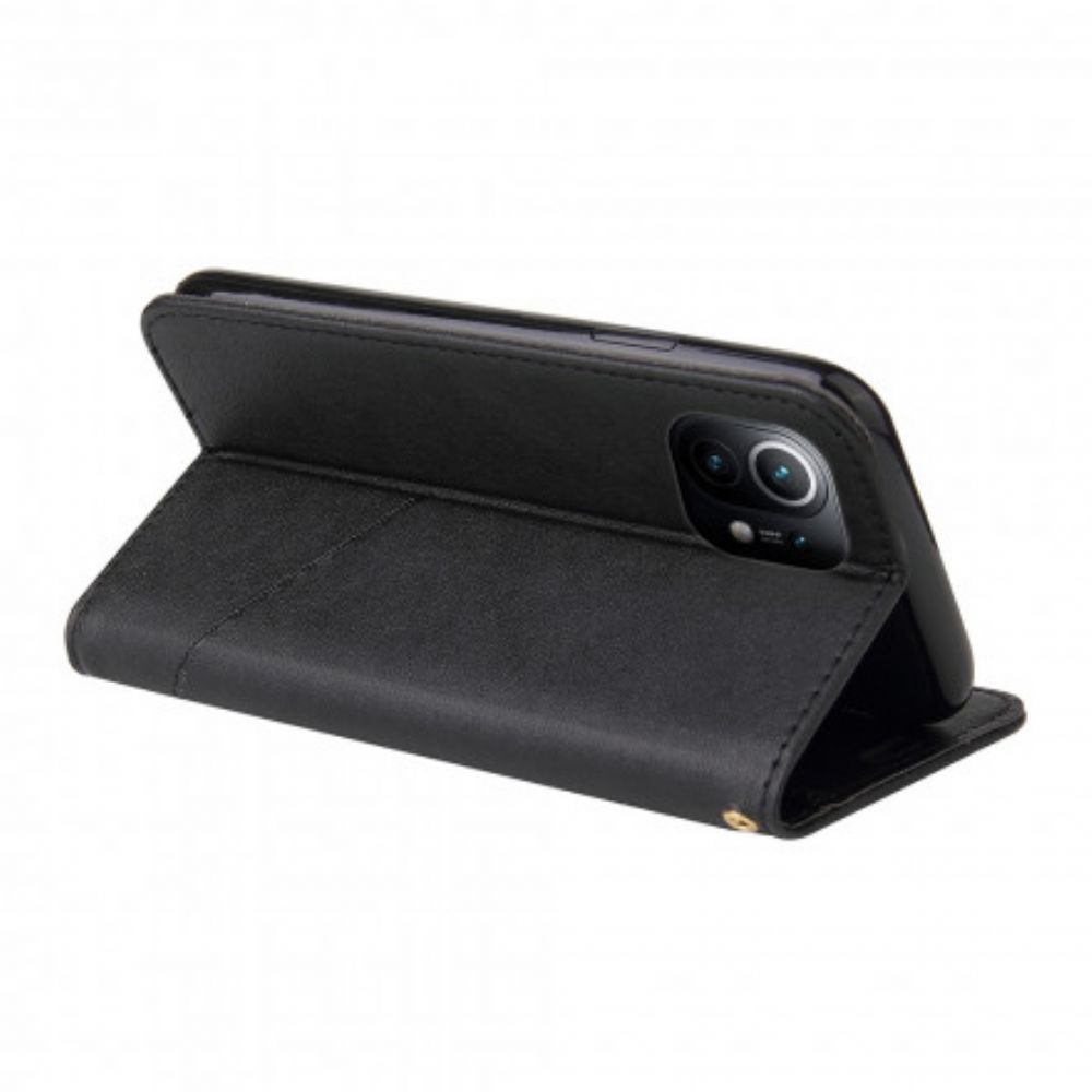 Flip Case Für Xiaomi Mi 11 5G Ausgefallenes Kunstleder Metall Gq.utrobe