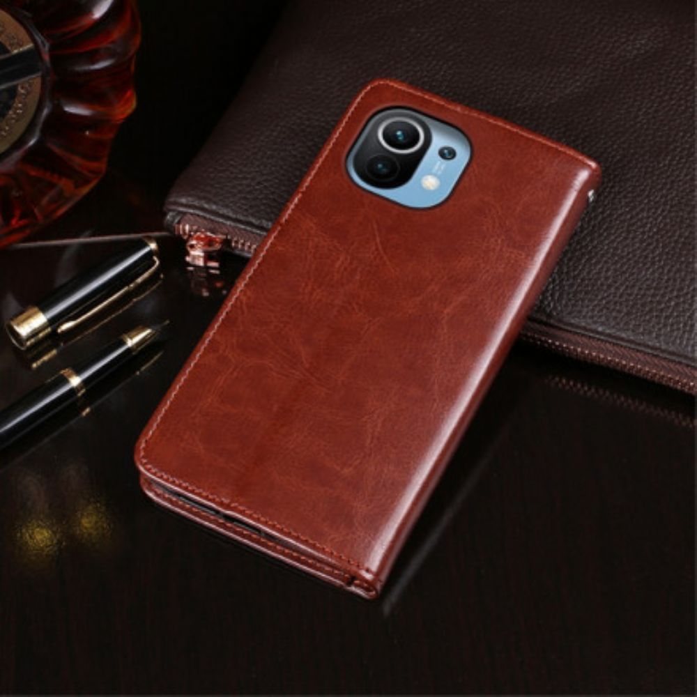 Flip Case Für Xiaomi Mi 11 5G Kunstleder Idewei