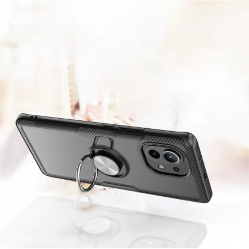 Handyhülle Für Xiaomi Mi 11 5G Kohlefaser-metallring