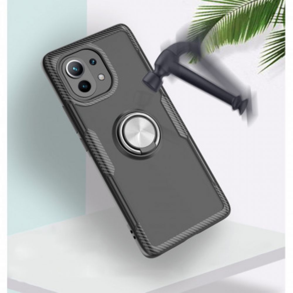 Handyhülle Für Xiaomi Mi 11 5G Kohlefaser-metallring