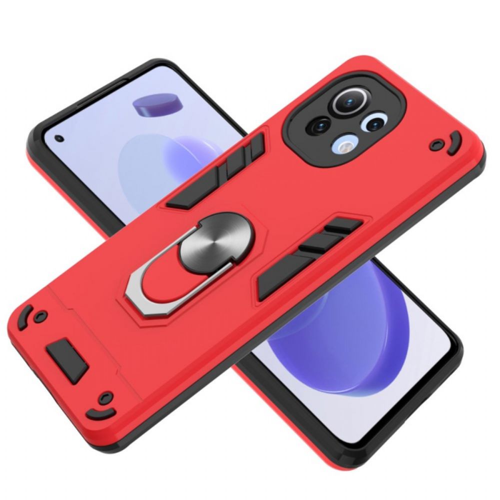 Hülle Für Xiaomi Mi 11 5G Abnehmbarer Stützring Metallic