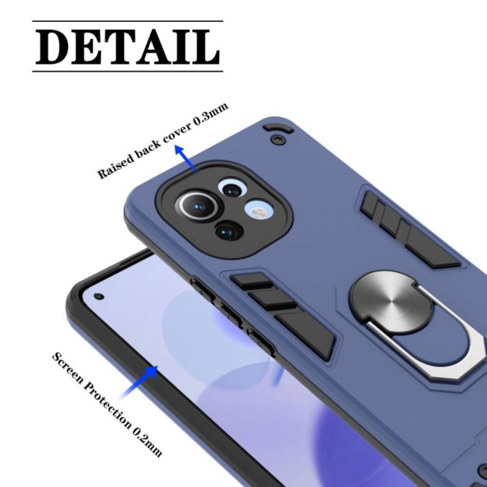Hülle Für Xiaomi Mi 11 5G Abnehmbarer Stützring Metallic