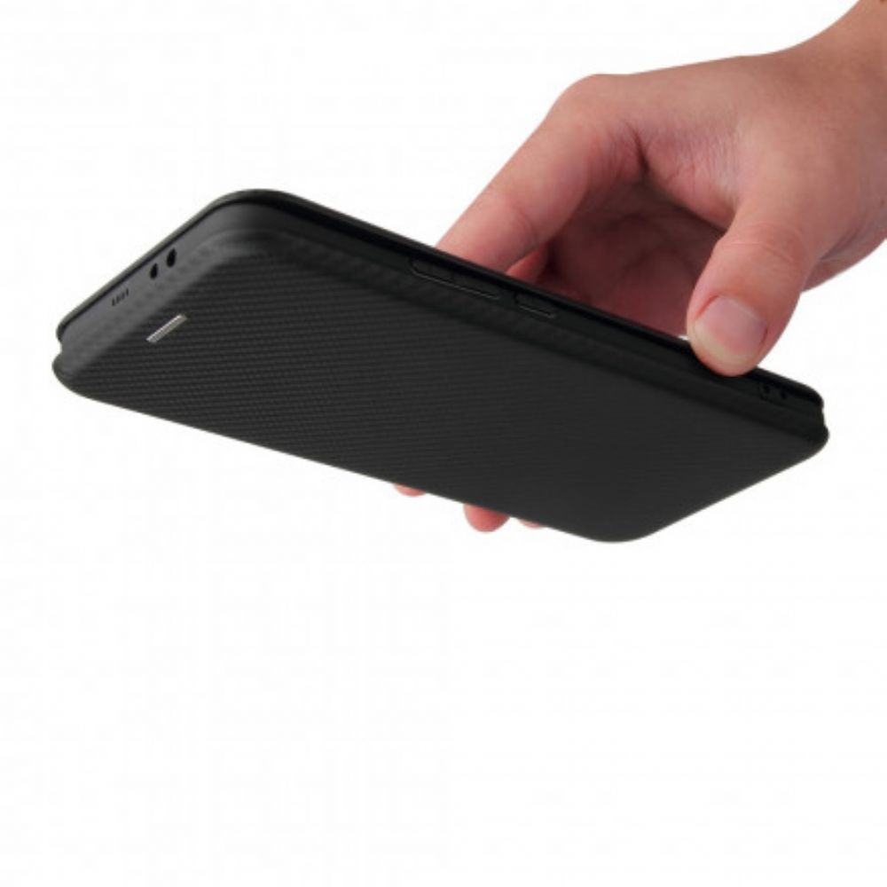 Schutzhülle Für Xiaomi Mi 11 5G Flip Case Kohlefaser Mit Stützring