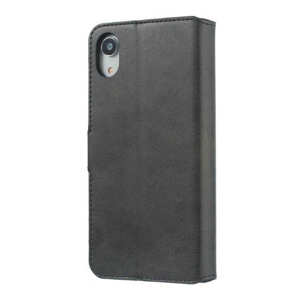 Flip Case Für iPhone XR Retro-mattleder-effekt