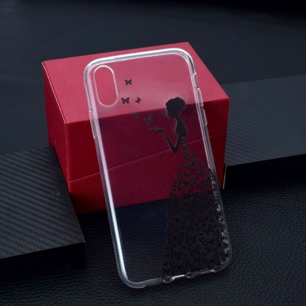 Handyhülle Für iPhone XR Transparentes Kleid Mit Schmetterlingen