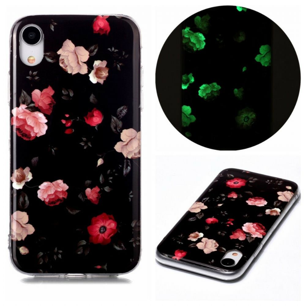Hülle Für iPhone XR Fluoreszierende Blumenserie