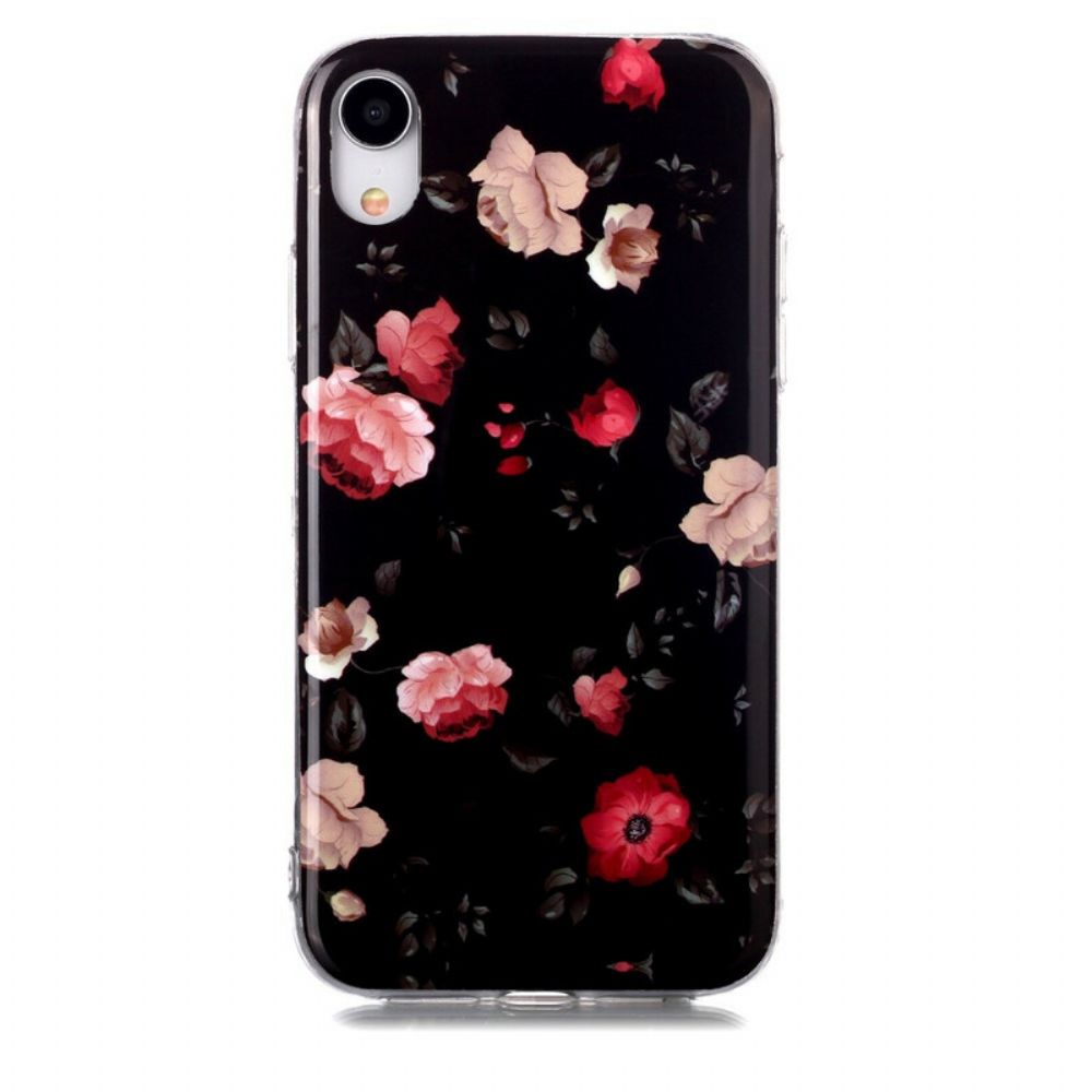 Hülle Für iPhone XR Fluoreszierende Blumenserie