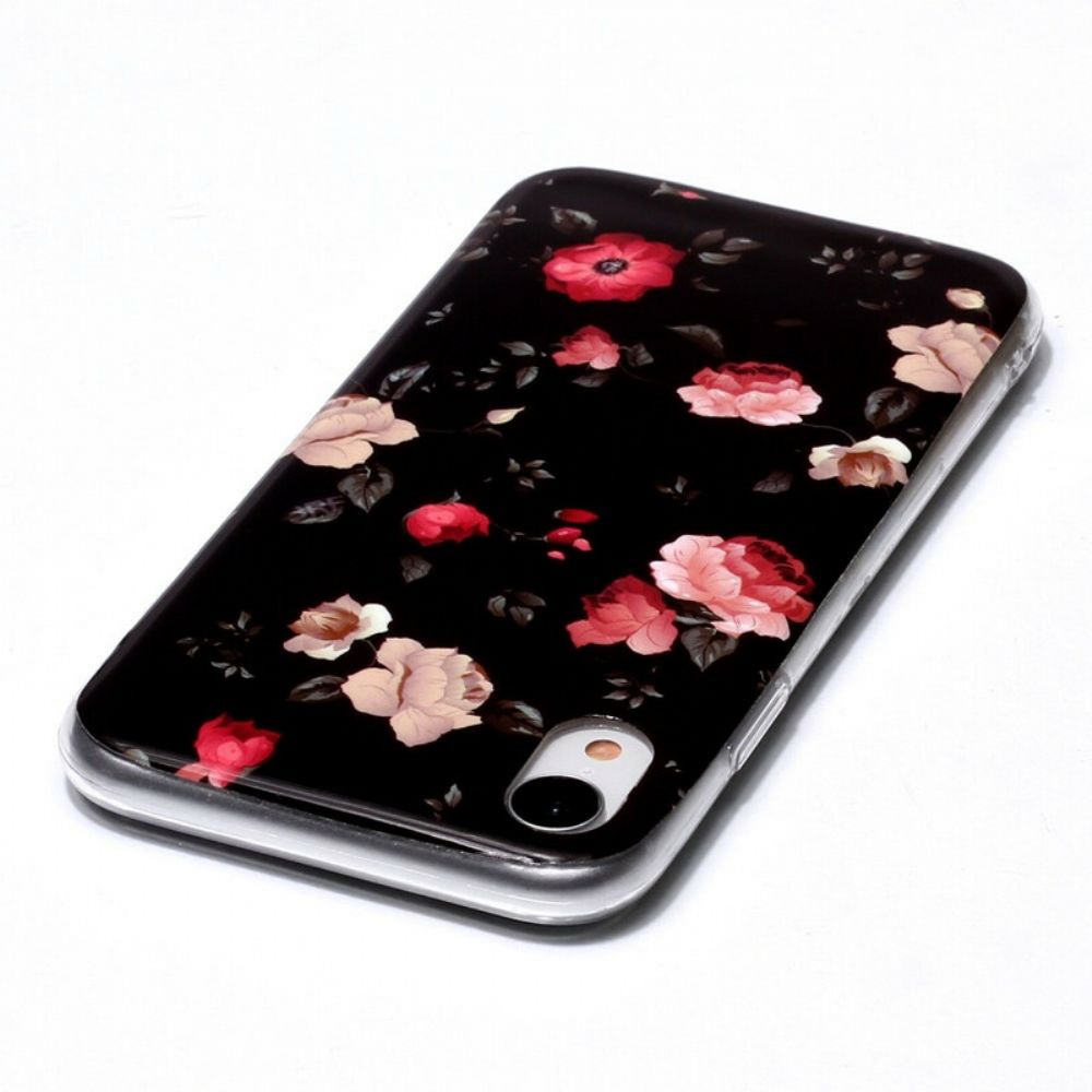 Hülle Für iPhone XR Fluoreszierende Blumenserie