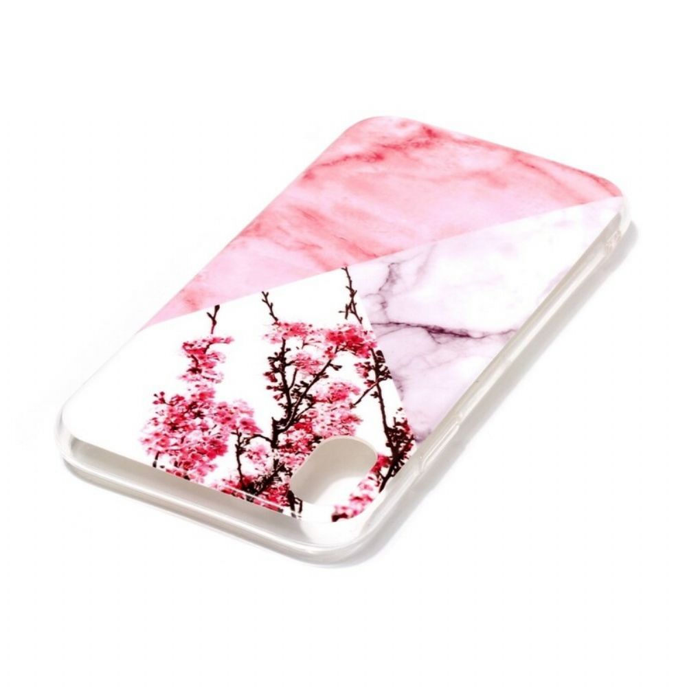 Hülle Für iPhone XR Marmorierte Pflaumenblüte