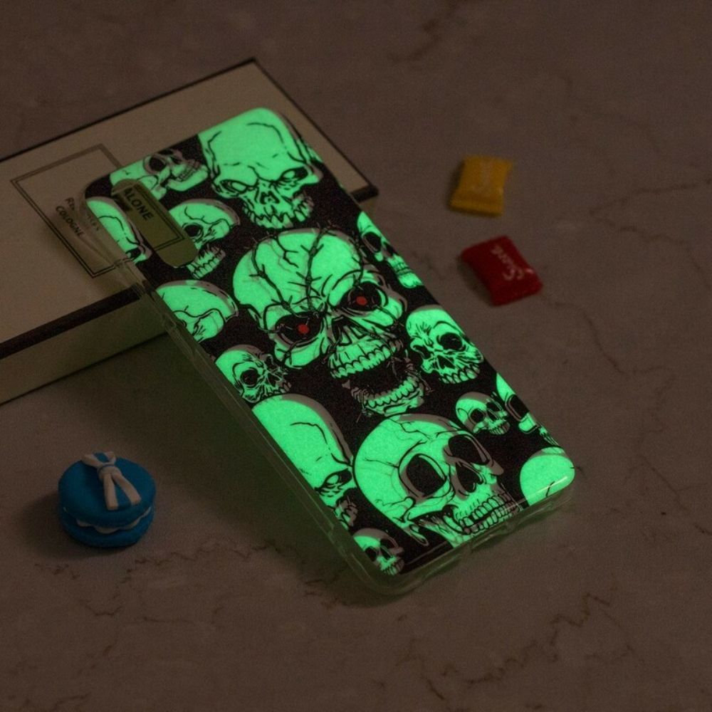 Hülle Für iPhone XR Vorsicht Vor Fluoreszierenden Schädeln