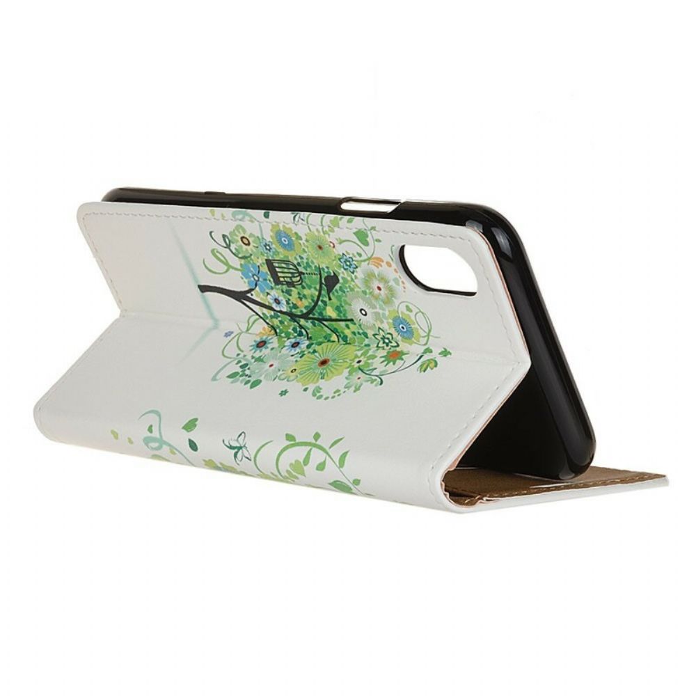 Lederhüllen Für iPhone XR Blühender Baum