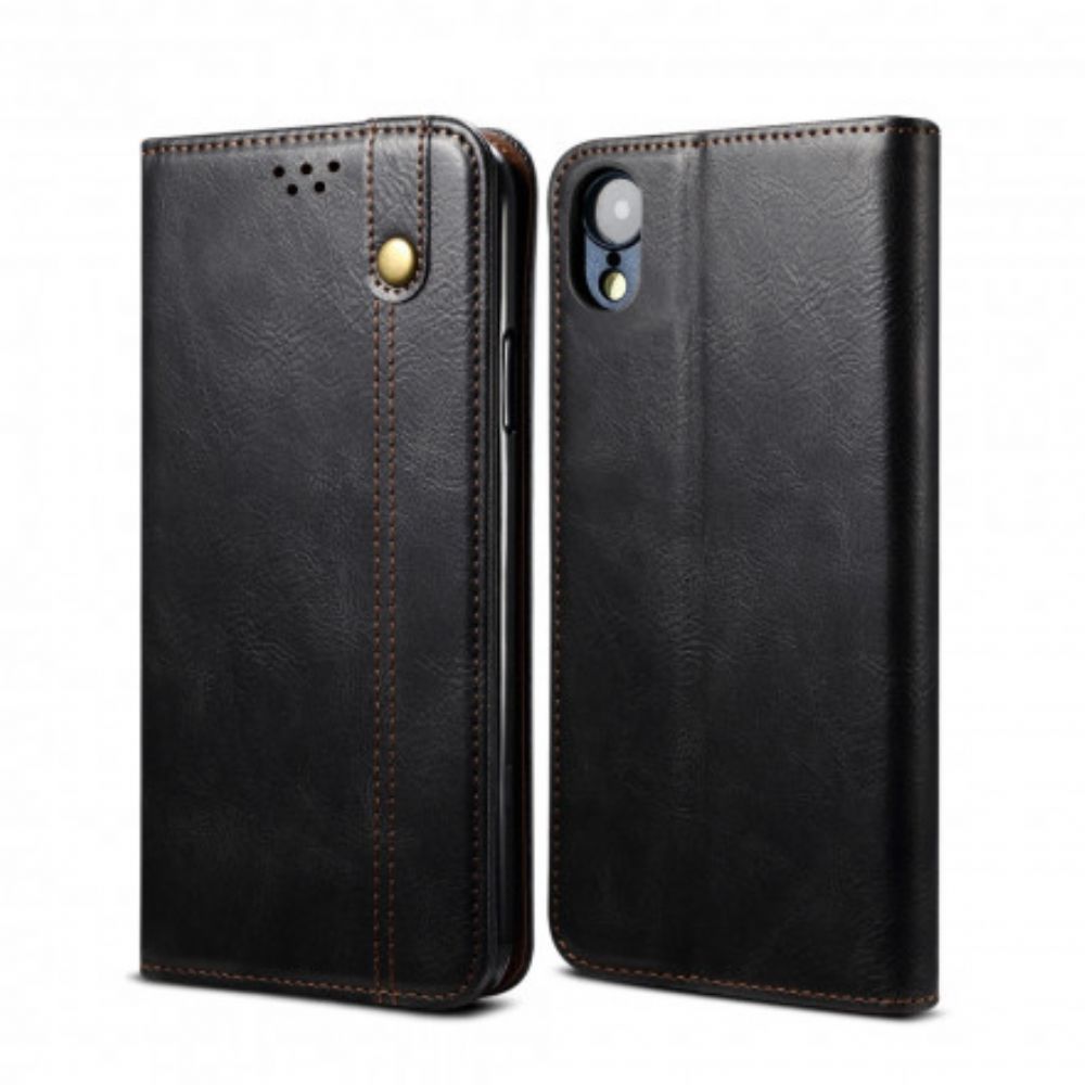Schutzhülle Für iPhone XR Flip Case Gewachstes Kunstleder