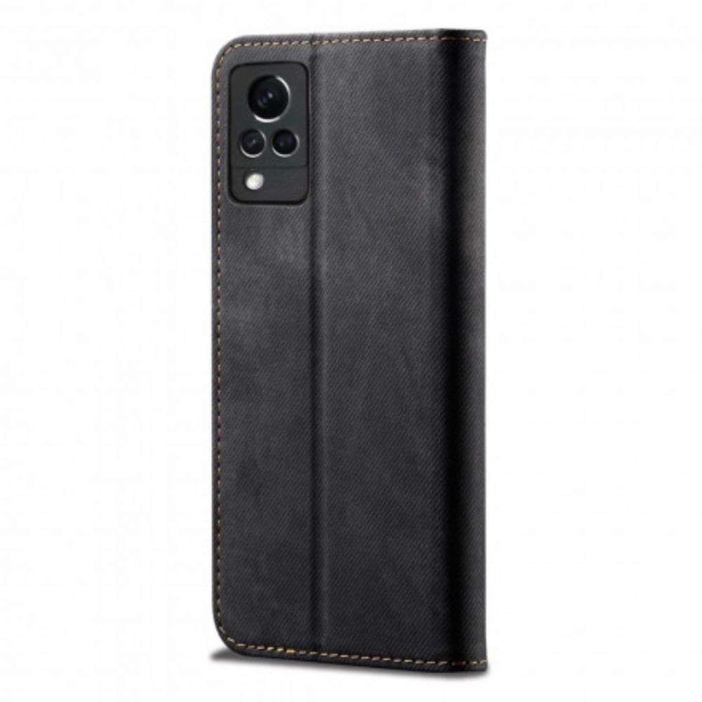 Schutzhülle Für Vivo V21 5G Flip Case Lederimitat Mit Jeansstruktur