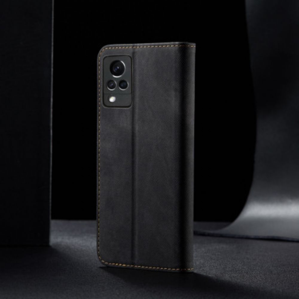 Schutzhülle Für Vivo V21 5G Flip Case Lederimitat Mit Jeansstruktur