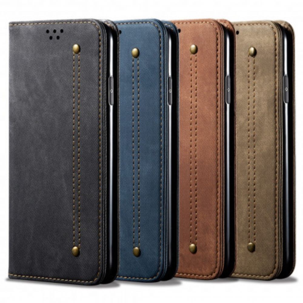 Schutzhülle Für Vivo V21 5G Flip Case Lederimitat Mit Jeansstruktur