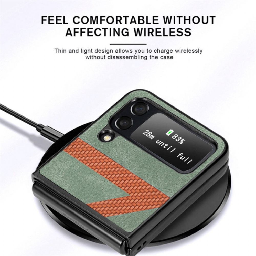 Handyhülle Für Samsung Galaxy Z Flip 4 Flip Case Z Design Lederoptik