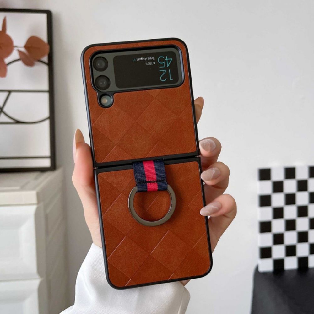 Handyhülle Für Samsung Galaxy Z Flip 4 Flip Case Geflochten Mit Ring