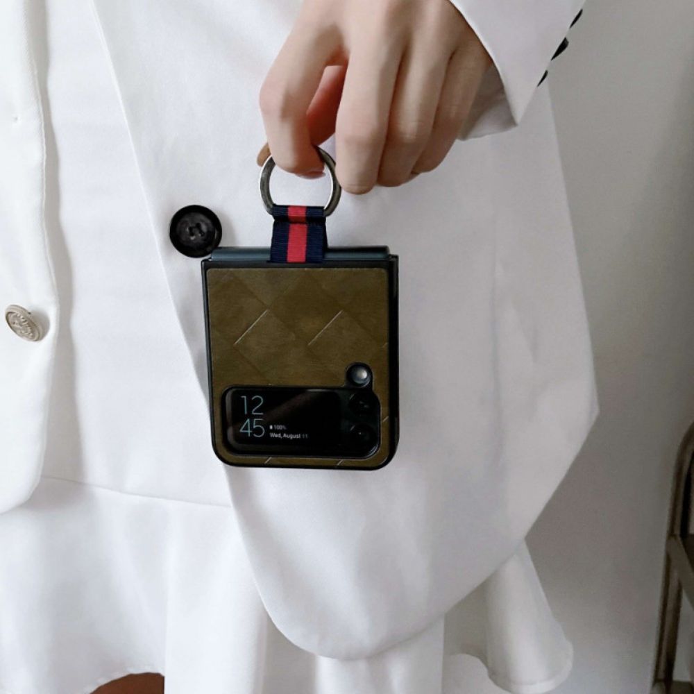 Handyhülle Für Samsung Galaxy Z Flip 4 Flip Case Geflochten Mit Ring