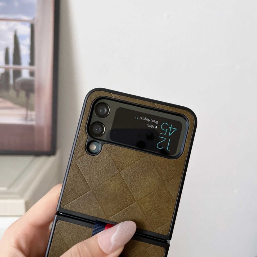 Handyhülle Für Samsung Galaxy Z Flip 4 Flip Case Geflochten Mit Ring
