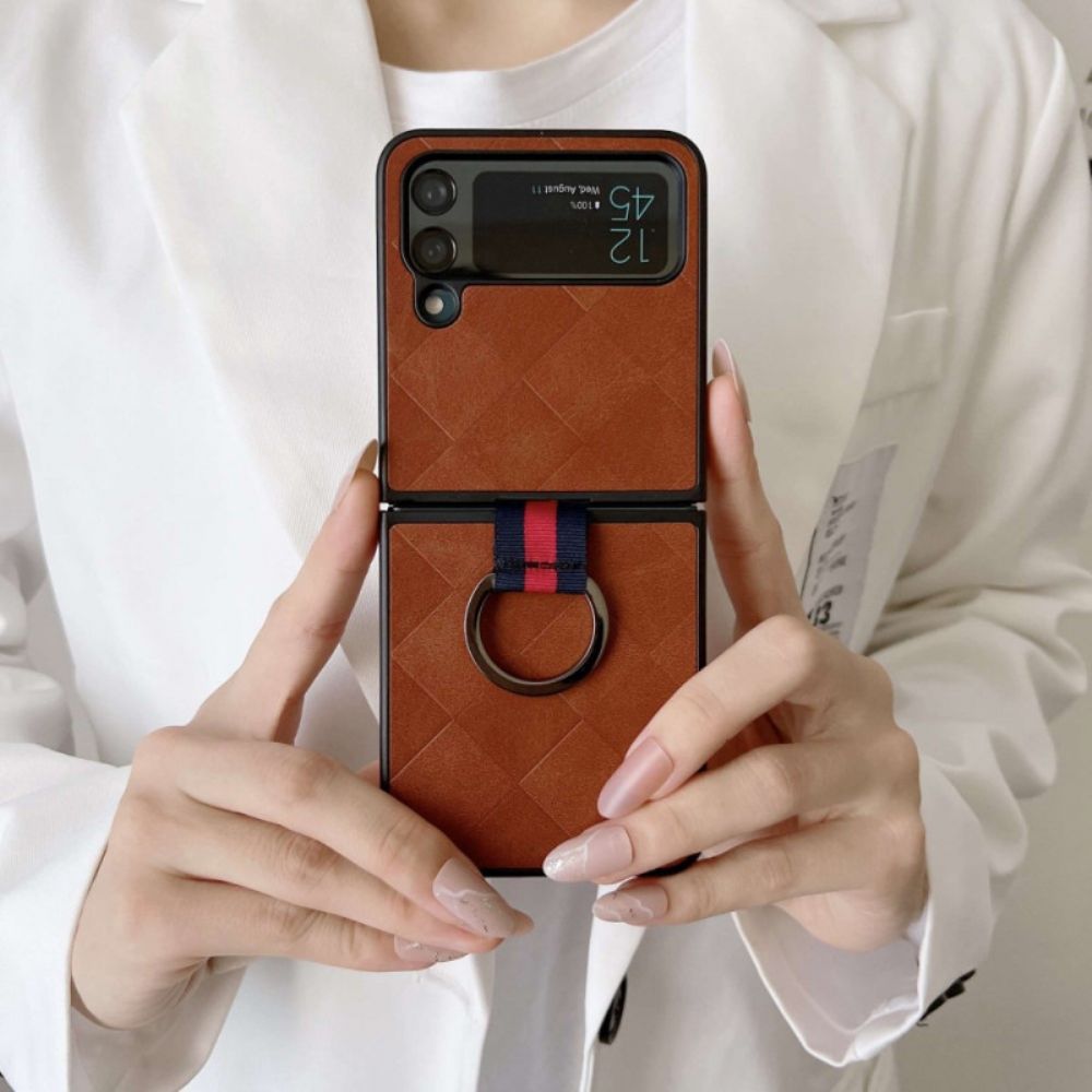 Handyhülle Für Samsung Galaxy Z Flip 4 Flip Case Geflochten Mit Ring
