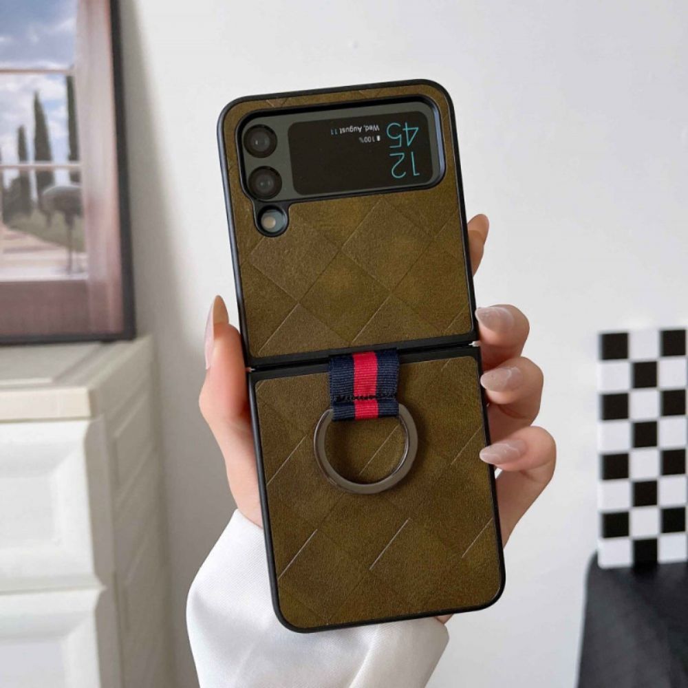 Handyhülle Für Samsung Galaxy Z Flip 4 Flip Case Geflochten Mit Ring