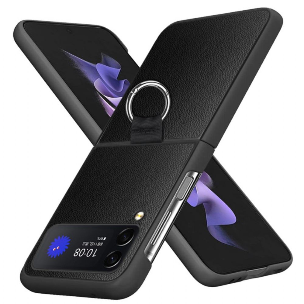 Handyhülle Für Samsung Galaxy Z Flip 4 Flip Case Litschileder Mit Ring