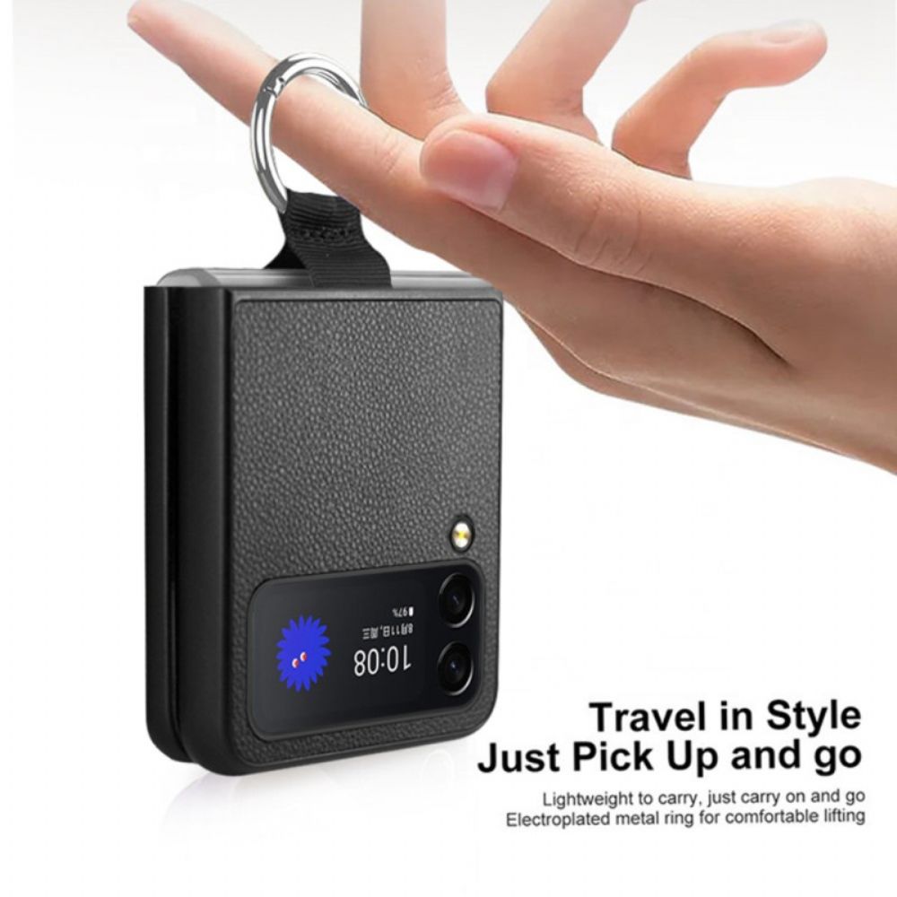 Handyhülle Für Samsung Galaxy Z Flip 4 Flip Case Litschileder Mit Ring