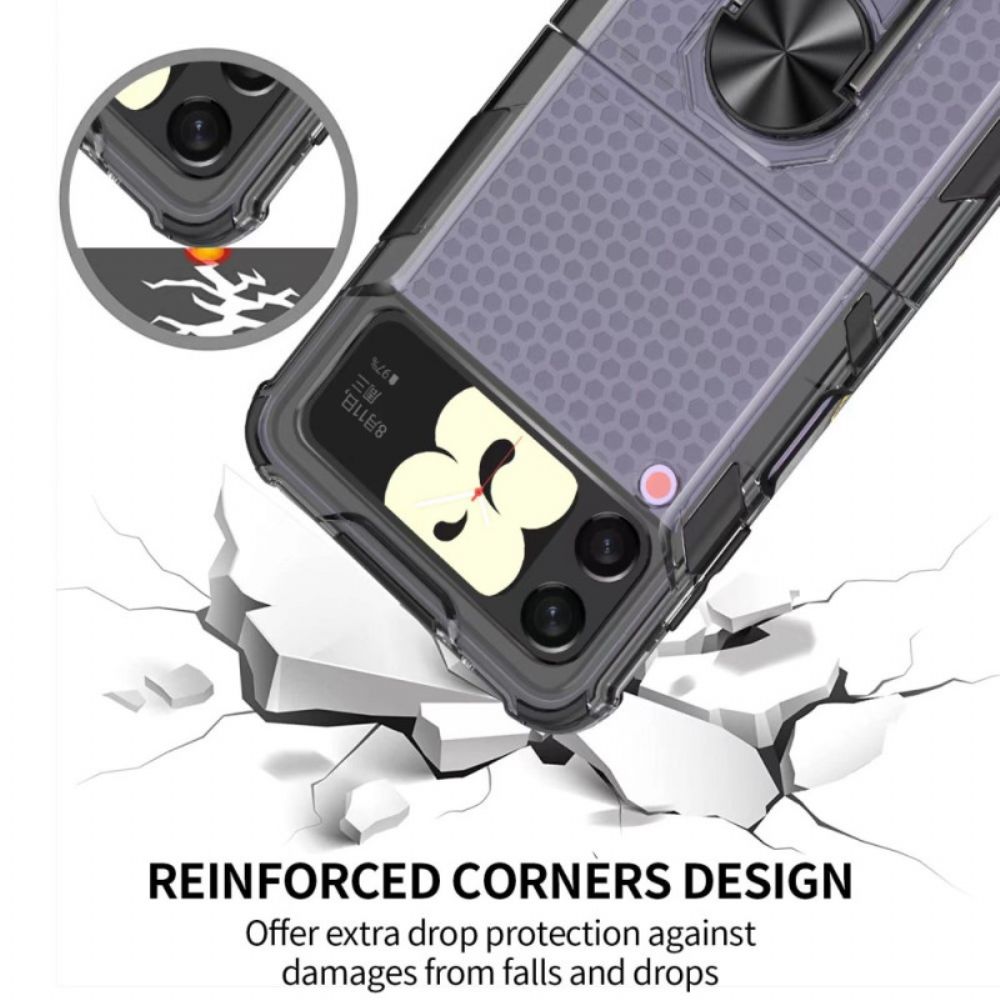 Handyhülle Für Samsung Galaxy Z Flip 4 Flip Case Wabe Mit Ring-stütze