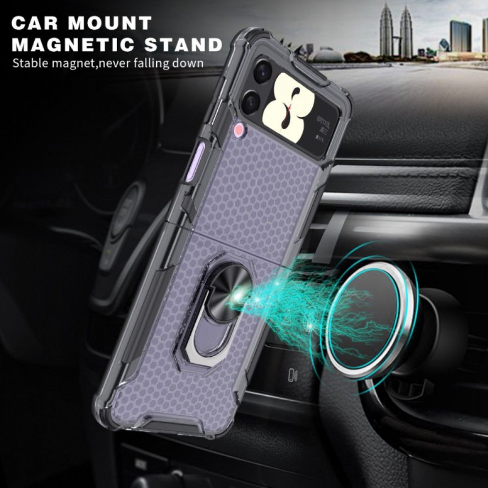 Handyhülle Für Samsung Galaxy Z Flip 4 Flip Case Wabe Mit Ring-stütze