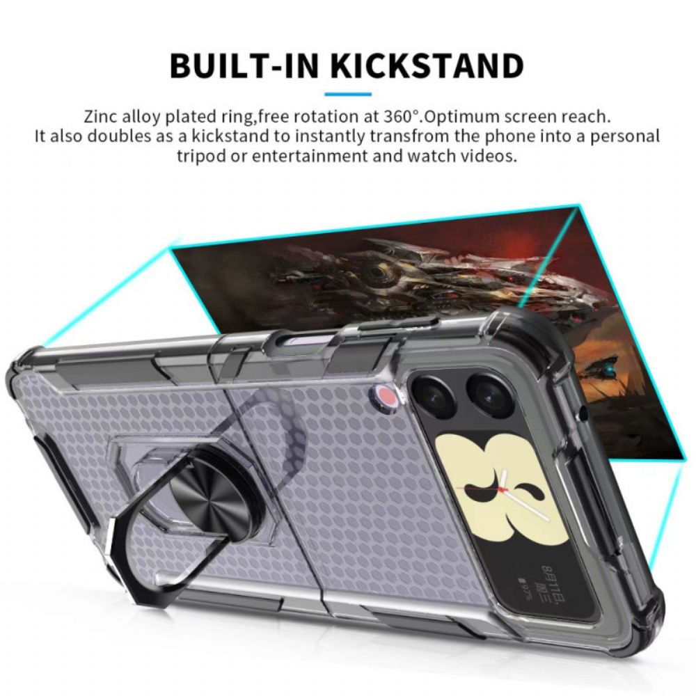 Handyhülle Für Samsung Galaxy Z Flip 4 Flip Case Wabe Mit Ring-stütze