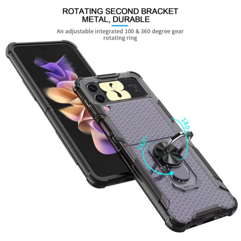 Handyhülle Für Samsung Galaxy Z Flip 4 Flip Case Wabe Mit Ring-stütze