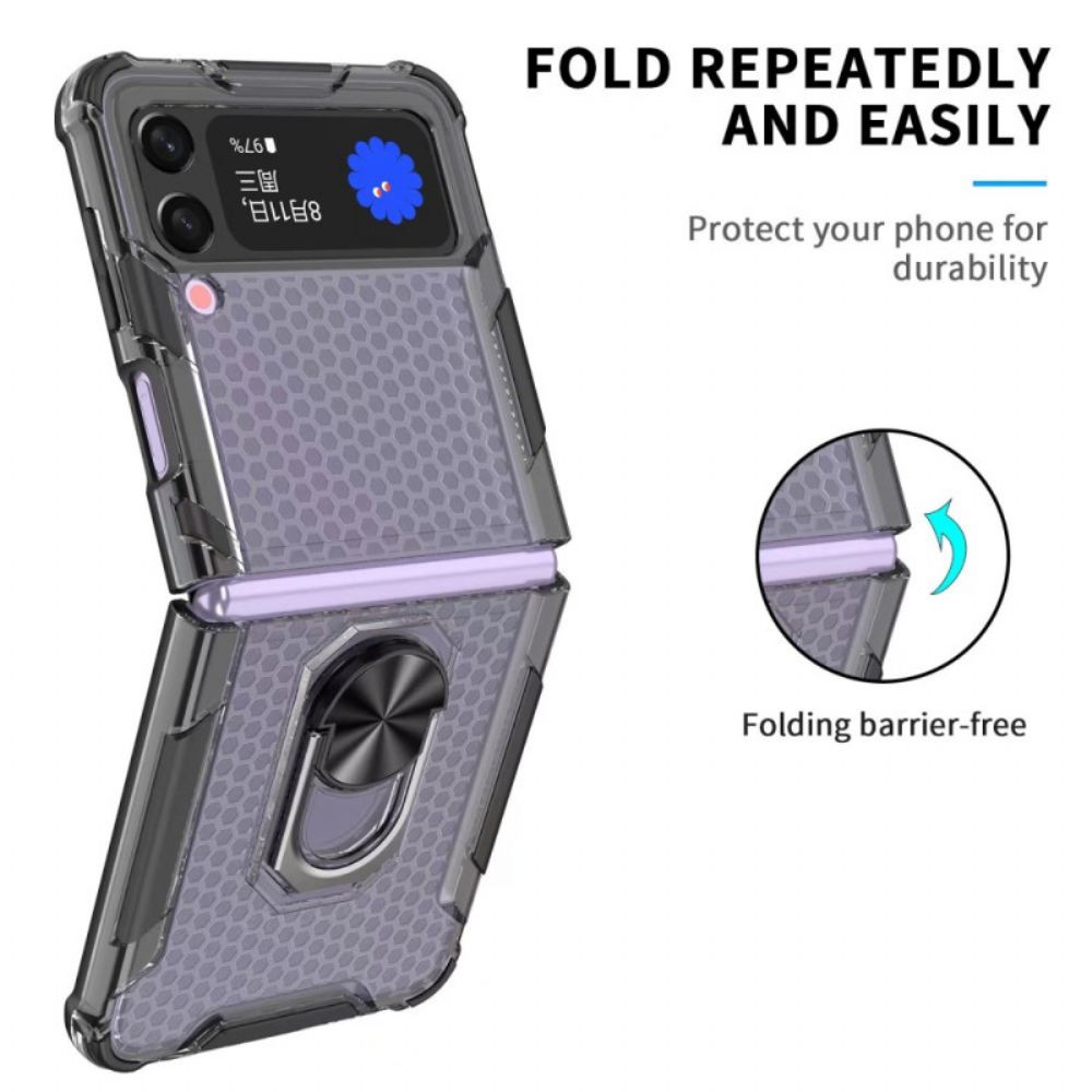 Handyhülle Für Samsung Galaxy Z Flip 4 Flip Case Wabe Mit Ring-stütze