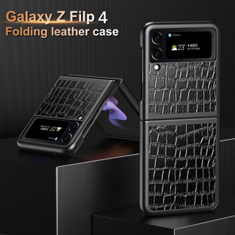 Hülle Für Samsung Galaxy Z Flip 4 Flip Case Krokodilleder-stil