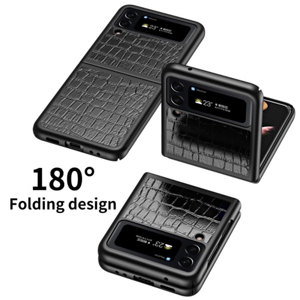 Hülle Für Samsung Galaxy Z Flip 4 Flip Case Krokodilleder-stil