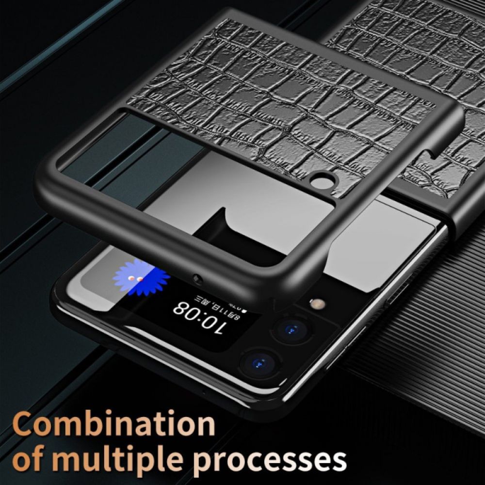 Hülle Für Samsung Galaxy Z Flip 4 Flip Case Krokodilleder-stil