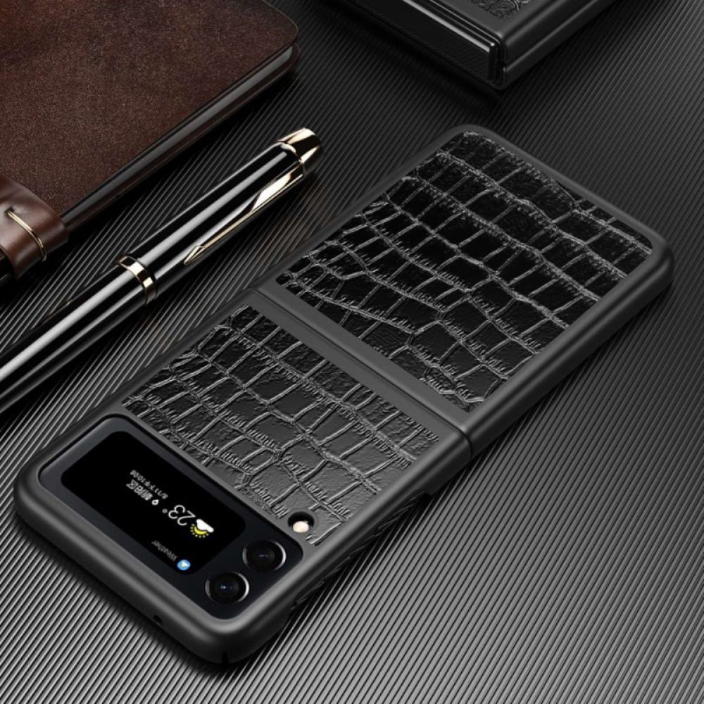 Hülle Für Samsung Galaxy Z Flip 4 Flip Case Krokodilleder-stil