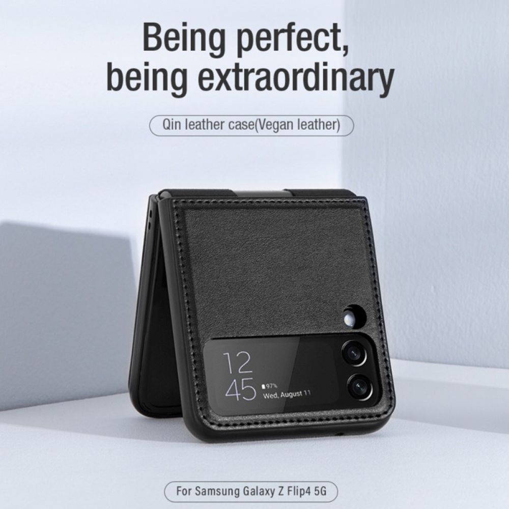 Hülle Für Samsung Galaxy Z Flip 4 Flip Case Leder Und Stütze Nillkin