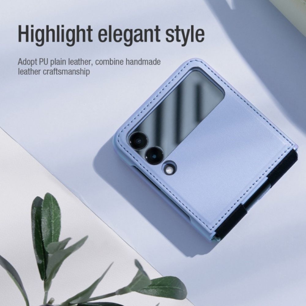 Hülle Für Samsung Galaxy Z Flip 4 Flip Case Leder Und Stütze Nillkin