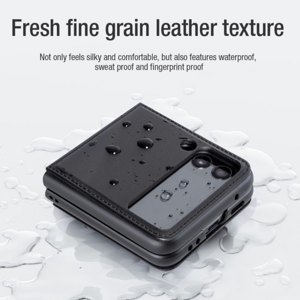 Hülle Für Samsung Galaxy Z Flip 4 Flip Case Leder Und Stütze Nillkin