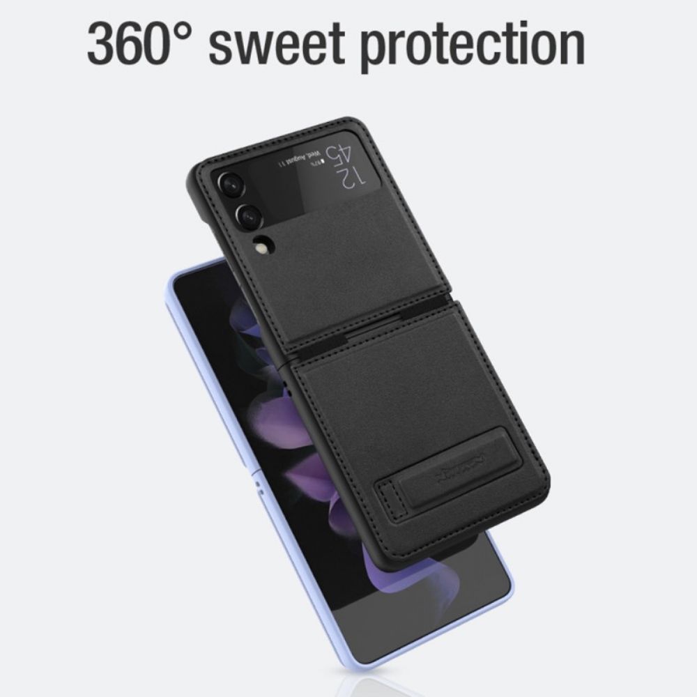 Hülle Für Samsung Galaxy Z Flip 4 Flip Case Leder Und Stütze Nillkin