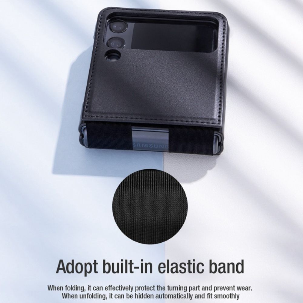 Hülle Für Samsung Galaxy Z Flip 4 Flip Case Leder Und Stütze Nillkin