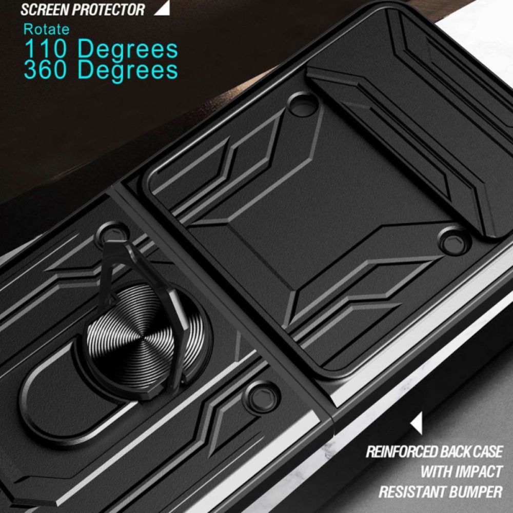 Hülle Für Samsung Galaxy Z Flip 4 Flip Case Objektivdeckel Mit Stützring